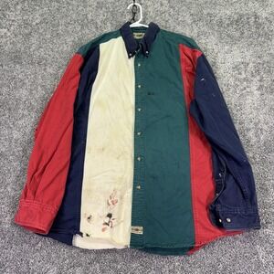 Vintage County Seat Shirt Mens XL Multicolor Colorblock Long Sleeve Button Up